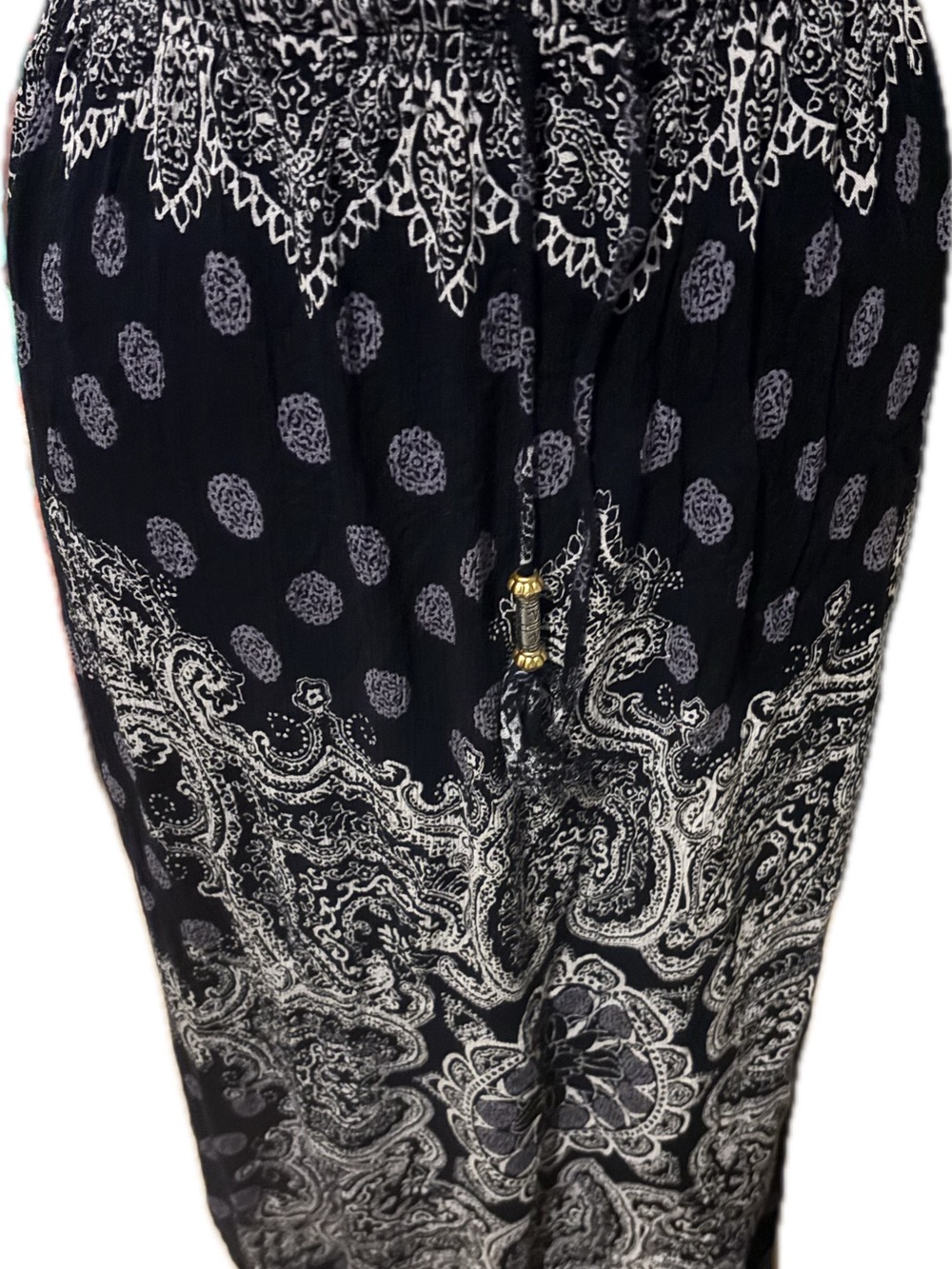 Dress Barn Black and White Paisley Print Maxi Skirt xxl